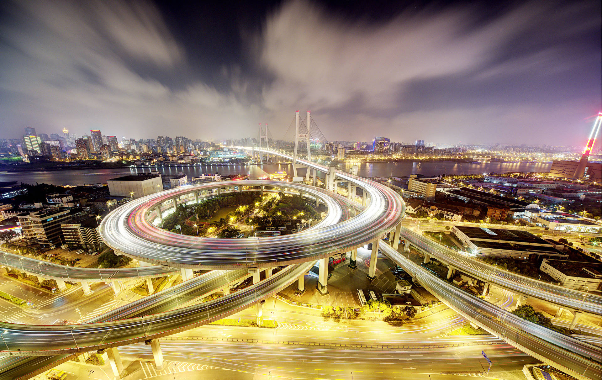 The Nanpu Bridge In Shanghai Is A Breathtaking Modern Spiral Bridge